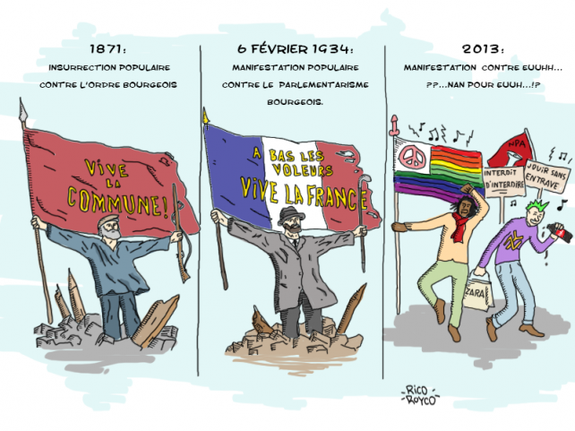 Les manifs à travers le temps